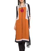 Orange Embroidered Cotton Salwar