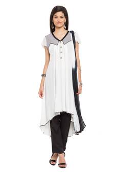 White Embroidered Cotton Salwar