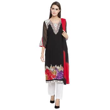 Black Embroidered Georgette Salwar 1