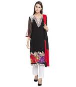 Black Embroidered Georgette Salwar