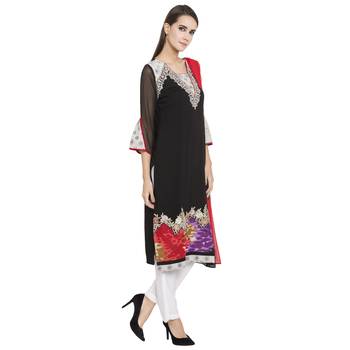 Black Embroidered Georgette Salwar 3