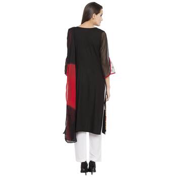 Black Embroidered Georgette Salwar 4