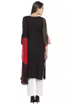 Black Embroidered Georgette Salwar