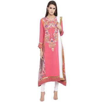 Pink Embroidered Georgette Salwar 1