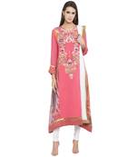 Pink Embroidered Georgette Salwar