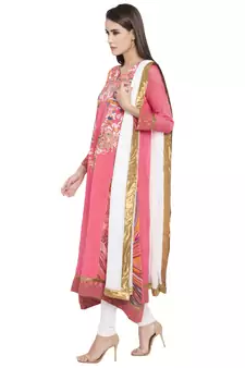 Pink Embroidered Georgette Salwar
