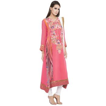Pink Embroidered Georgette Salwar 3