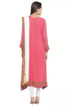 Pink Embroidered Georgette Salwar