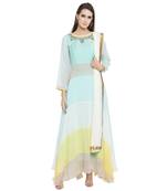 Green Embroidered Georgette Salwar