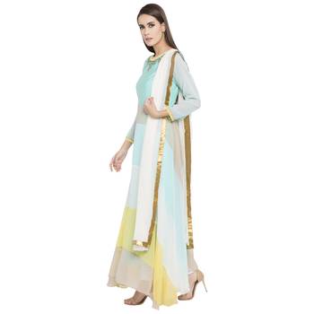 Green Embroidered Georgette Salwar 2
