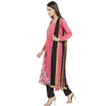 Pink Embroidered Georgette Salwar 2