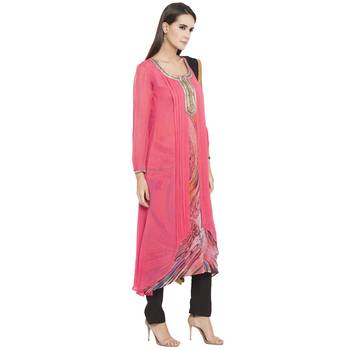 Pink Embroidered Georgette Salwar 3