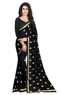 Black Embroidered Georgette Saree With Blouse 1