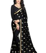 Black Embroidered Georgette Saree With Blouse