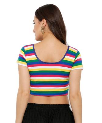 Women's Multicolor Cotton Lycra Stretchable Readymade Saree Blouse 2