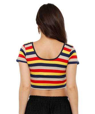 Women's Multicolor Cotton Lycra Stretchable Readymade Saree Blouse 2