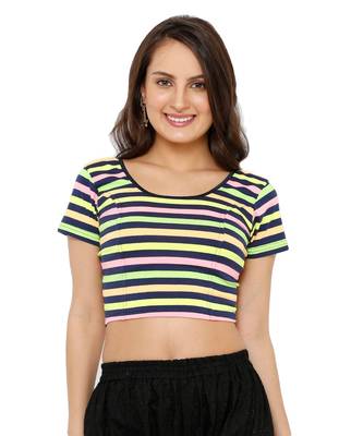 Women's Multicolor Cotton Lycra Stretchable Readymade Saree Blouse 1