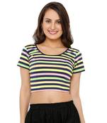 Women's Multicolor Cotton Lycra Stretchable Readymade Saree Blouse