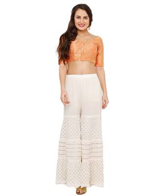 Women's Peach Dupion Silk Readymade Padded Saree Blouse 5