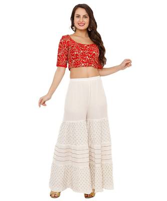 Women's Red Dupion Silk Readymade Padded Saree Blouse 5