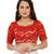 Women's Red Brocade Readymade Padded Saree Blouse