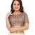 Women's Brown Net Readymade Padded Saree Blouse