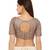 Women's Brown Net Readymade Padded Saree Blouse