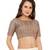 Women's Brown Net Readymade Padded Saree Blouse