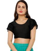 Women's Black Lycra Stretchable Readymade Saree Blouse