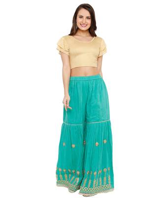 Women's Gold Lycra Stretchable Readymade Saree Blouse 5