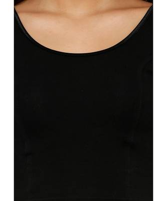 Women's Black Cotton Lycra Stretchable Readymade Saree Blouse 4