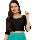 Women's Black Lycra Stretchable Readymade Saree Blouse