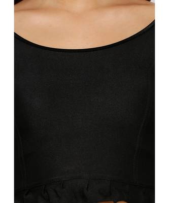 Women's Black Lycra Stretchable Readymade Saree Blouse 4