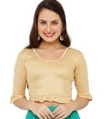 Women's Gold Lycra Stretchable Readymade Saree Blouse