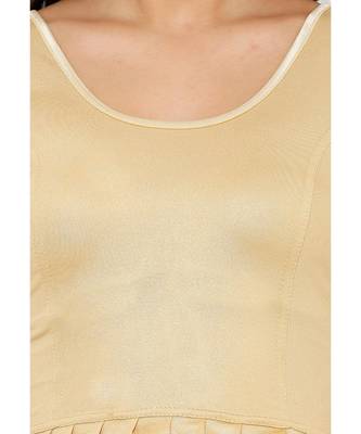 Women's Gold Lycra Stretchable Readymade Saree Blouse 4