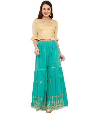 Women's Gold Lycra Stretchable Readymade Saree Blouse 5