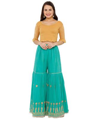 Women's Gold Lycra Stretchable Readymade Saree Blouse 5