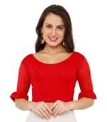 Women's Red Lycra Stretchable Readymade Saree Blouse