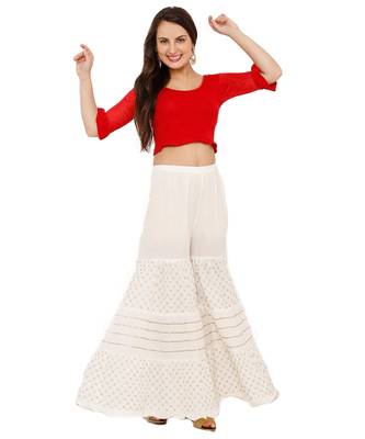 Women's Red Lycra Stretchable Readymade Saree Blouse 5