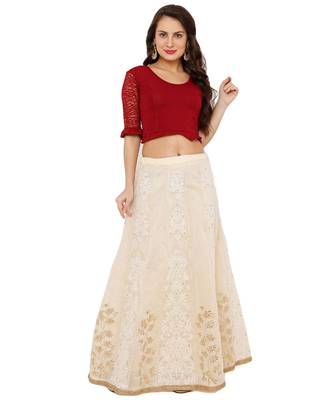 Women's Maroon Lycra Stretchable Readymade Saree Blouse 5
