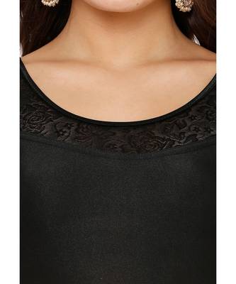 Women's Black Shimmer Lycra Stretchable Readymade Saree Blouse 4