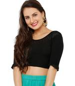 Women's Black Lycra Stretchable Readymade Saree Blouse