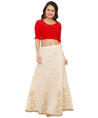 Women's Red Lycra Stretchable Readymade Saree Blouse 5