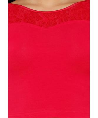 Women's Pink Cotton Lycra Stretchable Readymade Saree Blouse 4