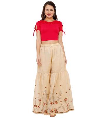 Women's Pink Cotton Lycra Stretchable Readymade Saree Blouse 5