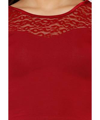 Women's Maroon Cotton Lycra Stretchable Readymade Saree Blouse 4
