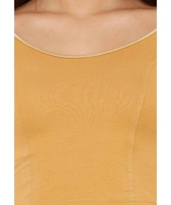 Women's Gold Cotton Lycra Stretchable Readymade Saree Blouse 4