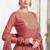 Partywear Designer Salmon Heavy Cotton Maslin  Partywear Suit