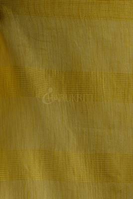 Yellow Jute Organza Saree With Weaving Design 5