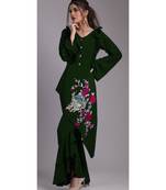 All Season Designer Dark Green Diamond Heavy Georgette Fancy Kurti